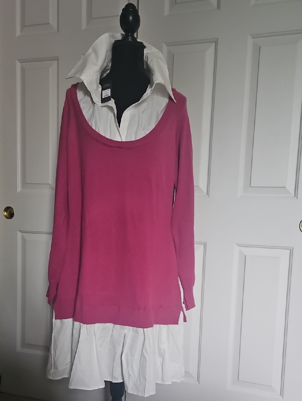 Fashion Nova Fuchsia Scoop-Neck Sweater Dress